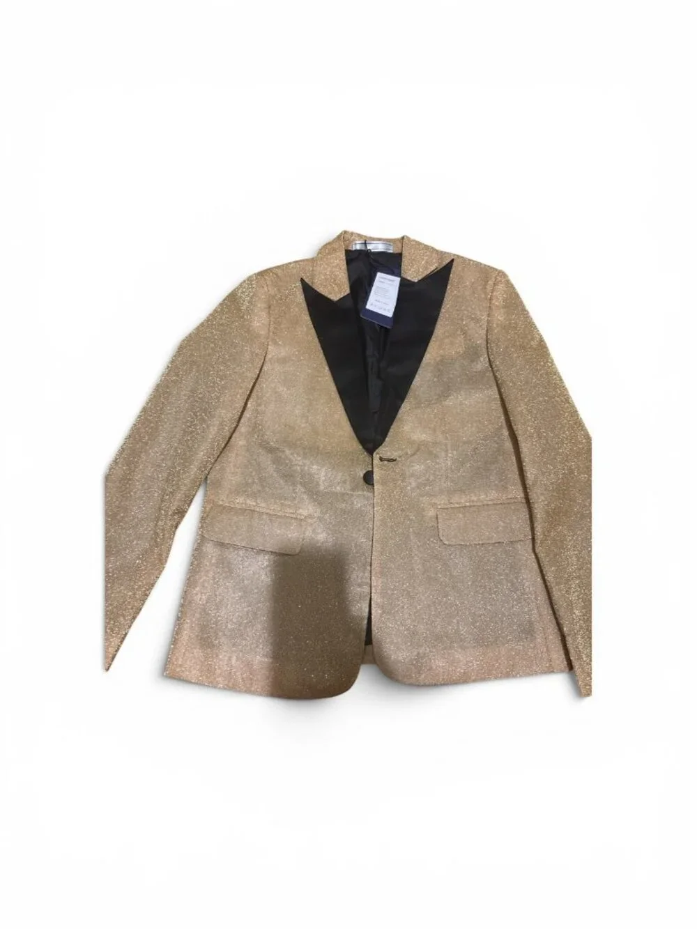 Boys Gold Metallic Glitter Tuxedo Blazer Jacket size 5/6